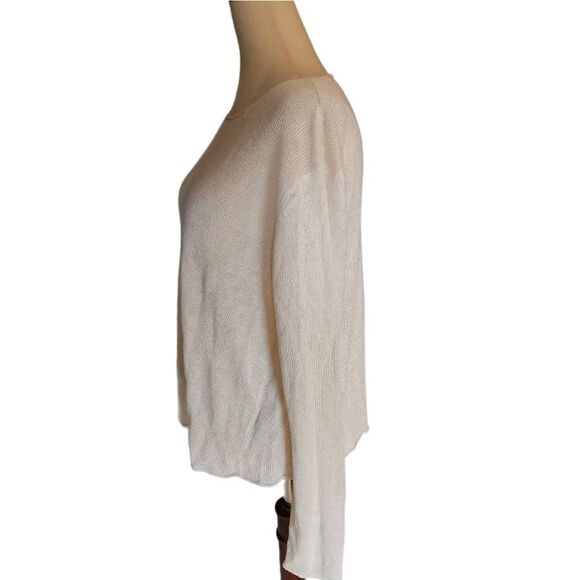 Eileen Fisher Ivory Linen Knit Sweater Scoop Large - Picture 4 of 9